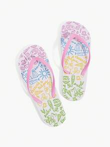 Grefit Leopard Print Flip-Flops, Summer Vacation Beach Triangle Shoes, Comfortable Slippers For Home Wear - iridescent - View 2