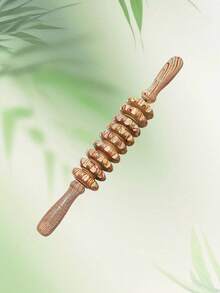 1PC One Size Wooden Manual Muscle Roller Massage Bar For Waist Thigh Abdomen Body Relaxation Natural Color Home Travel School Back To School Massage Tool Massager - Multicolor - View 2