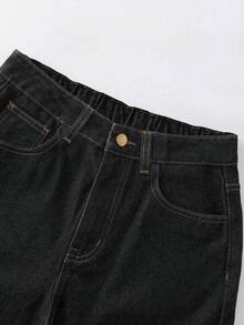 GlowEve CURVE 大尺碼女款春夏刺繡牛仔褲 約會之夜 黑色 1960年代 90年代 - 黑色 - 查看 4