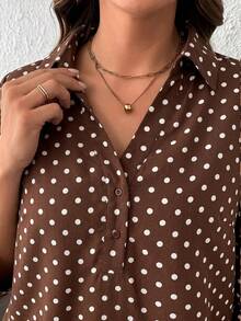 SHEIN LUNE Plus Size Leopard Print Mid-Sleeve Shirt - Multicolor - View 6