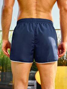 Manfinity KASUA Men's Contrast Trim Beach Shorts - Navy Blue - View 2