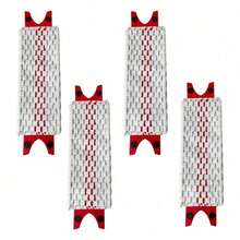 4 piezas (Fregona no incluida) Almohadillas de repuesto para fregona compatibles con Ultramax Turbo 2-En-1, montaje fácil, reutilizables, lavables, super absorbentes, paño de limpieza de microfibra adecuado para baño y cocina, Navidad & Halloween - Gris rojo - Ver 11