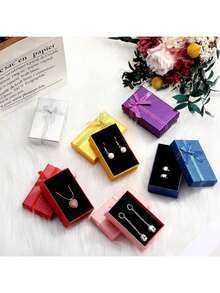 Marspark Jewelry Gift Boxes With Bow Ribbon, Empty Cardboard Necklace Bracelet Packaging Boxes Bulk For Birthday Wedding Party, Assorted Bright Colors, 12 Pack - Multicolor - View 6