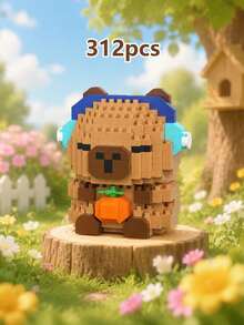 POKOJA LAND 400+ قطعة كابيبارا لطيفة مكعبات بناء للبالغين، دمية تجميع DIY، زينة مكتبية لتخفيف التوتر والضغط، ديكور مجموعة المنزل والمكتب، هدية مثالية لعيد الميلاد وعيد الأب والزفاف والتخرج والعطلات - متعدد الألوان - مشاهدة 26