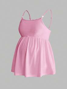 Modmama Top de lactancia informal de unicolor para maternidad, verano - Rosa - Ver 9