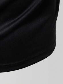 SUPERMAN X SHEIN Men's Letter Print Hooded Sports Tank Top, Gym - Black - View 5
