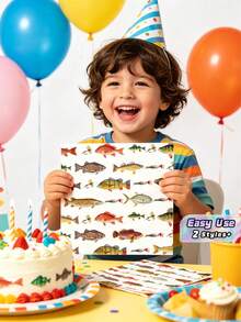 Fishing Theme Disposable Printed Paper Napkins, Outdoor Camping Picnic Party Table Decorations, Birthday Gathering Atmosphere Dinner Napkin - multicolor - View 1