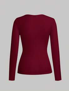 TaskEZ Blusa de uniforme médico de manga larga y ajuste ceñido en unicolor - Multicolor - Ver 4