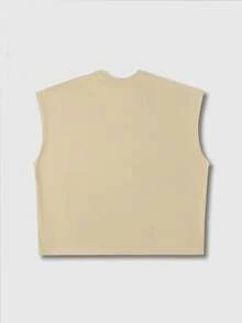 ROMWE MEN Street Life Men's Loose Fit Tank Top With Rivet Decor And Printed Pattern - Apricot - View 3