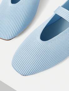 MOTF PREMIUM WOMEN SQUARE TOE BUCKLE STRAP FLATS FOR CHRISTMAS - Light blue - View 5