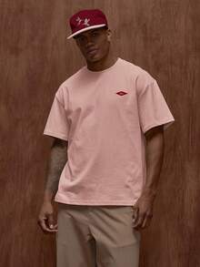 Musero Oversized Short Sleeve Graphic Printed T-Shirt / Spring&Summer - Baby Pink - View 5