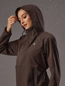 OutZeal Women Outdoor Jackets Hiking Camping Hood Drawstring Waist Outdoor Tops - Chocolate Brown - View 9