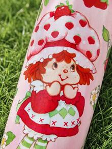 Strawberry Shortcake X SHEIN 1 Cute Strawberry Pattern Print Umbrella, Sun Protection Function, Suitable For School, Work, Going Out And Daily Use, Is The Ideal Gift Choice. - Pink - View 8