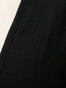 SHEIN Girlism 青少年女孩針織純色短版休閒長袖外套，春季秋季度假款 - 彩色 - 查看 3