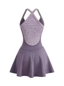 Cheerettes Women's Colorblock Pocket Casual Daily Travel Sports Dress - Purple - View 4