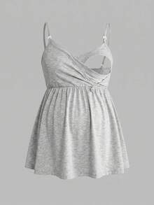 Modmama Top de lactancia informal de unicolor para maternidad, verano - Rosa - Ver 8