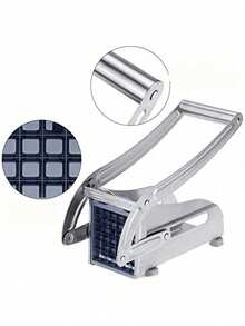 SHEIN Alat Pengiris Kentang Profesional, Pengiris Kentang Stainless Steel Tebal Anti-Selip yang Ditingkatkan, Pemotong Sayuran Multifungsi, Pengiris Mentimun & Wortel dengan Pengisap Karet, Alat Dapur untuk Restoran - Perak - View 5