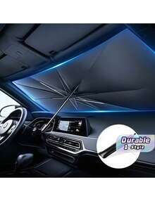 Easypie Selection Premium Silver Car Sunshade - Front Windshield Sunshield, Heat And UV Blocking, Retractable Design For Easy Storage - Fits All Vehicles - Ideal For Summer And Hot Weather - Perfect Gift For Car Owners - multicolor - View 1