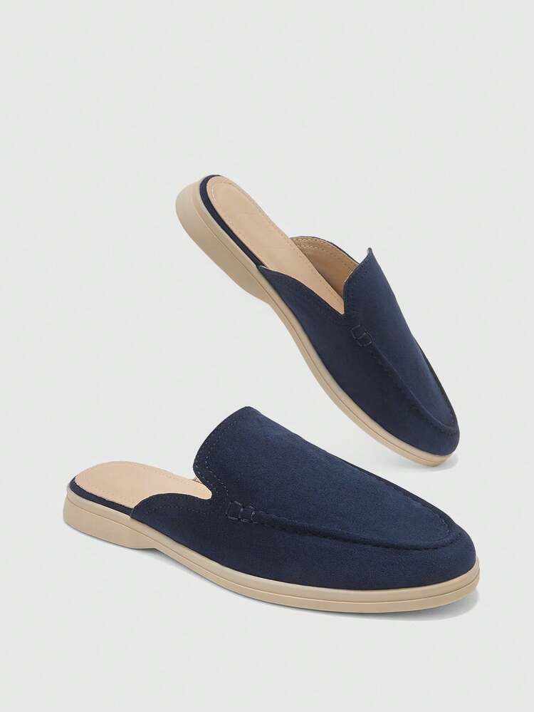 CUCCOO BIZCHIC Women's Flat-Soled Shoes With Round Toe Flat Heels Can Be Worn Off, Suitable For Daily Casual Wear, Office And Outdoor Activities - Dark blue, - View 10