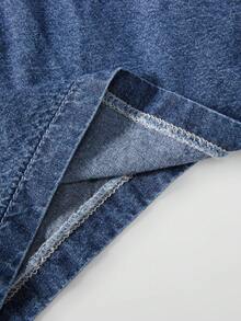 GlowEve Women's Summer Casual 90s Denim One Shoulder Ruffle Denim Top Party Night Out Blue - Blue - View 3