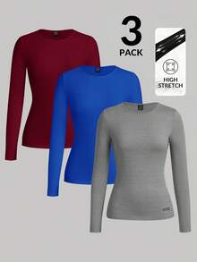 TaskEZ Blusa de uniforme médico de manga larga y ajuste ceñido en unicolor - Multicolor - Ver 1