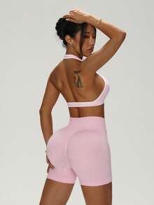 Easithlete Easithlete Women's Seamless Yoga Activewear Set - Pink - View 2