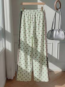 Comfortcana Women's Casual Waist Tie Straight Leg Pants Suitable For Summer - Green - View 2