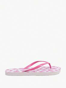 Grefit Leopard Print Flip-Flops, Summer Vacation Beach Triangle Shoes, Comfortable Slippers For Home Wear - Pink love - View 12