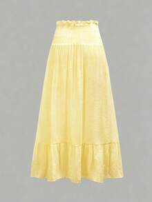 Swim Vcay Women's Solid Color Pleated 2-Way Wear Cover-Up - Light Yellow - View 7