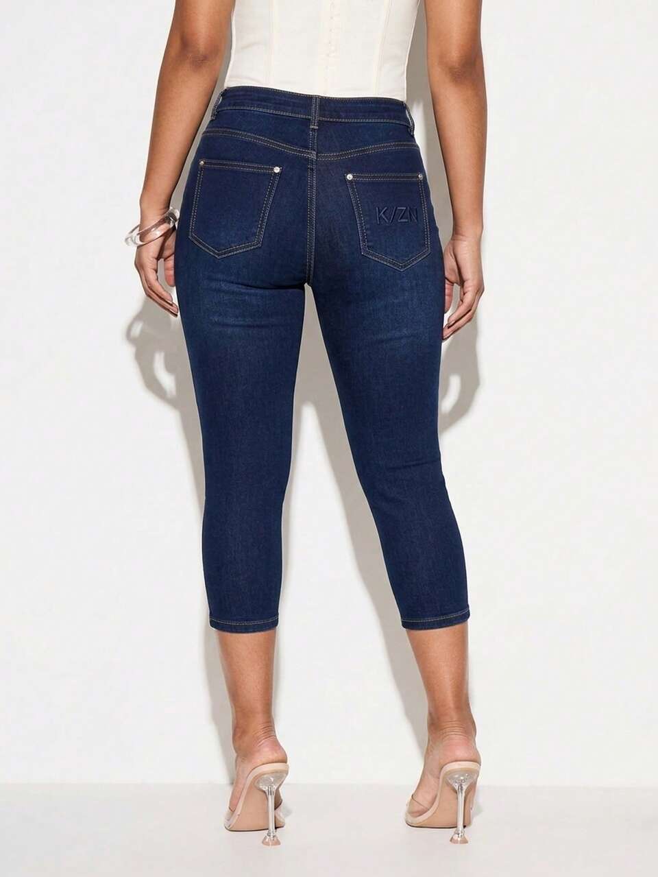 KIZN High Rise Skinny Cropped Denim Capris