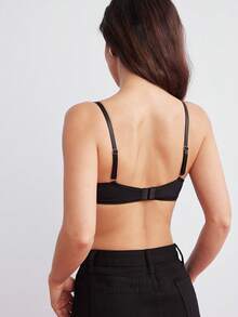 Elorette Contrast Lace Underwire Sexy Lingerie Bra - Black - View 2
