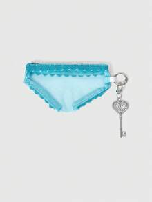 ROMWE Kawaii Blue Triangular Lace Bag Key Pendant - Blue - View 2