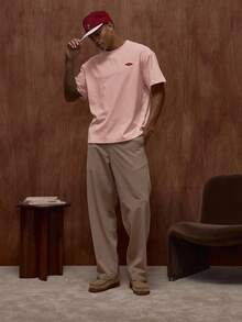 Musero Oversized Short Sleeve Graphic Printed T-Shirt / Spring&Summer - Baby Pink - View 3