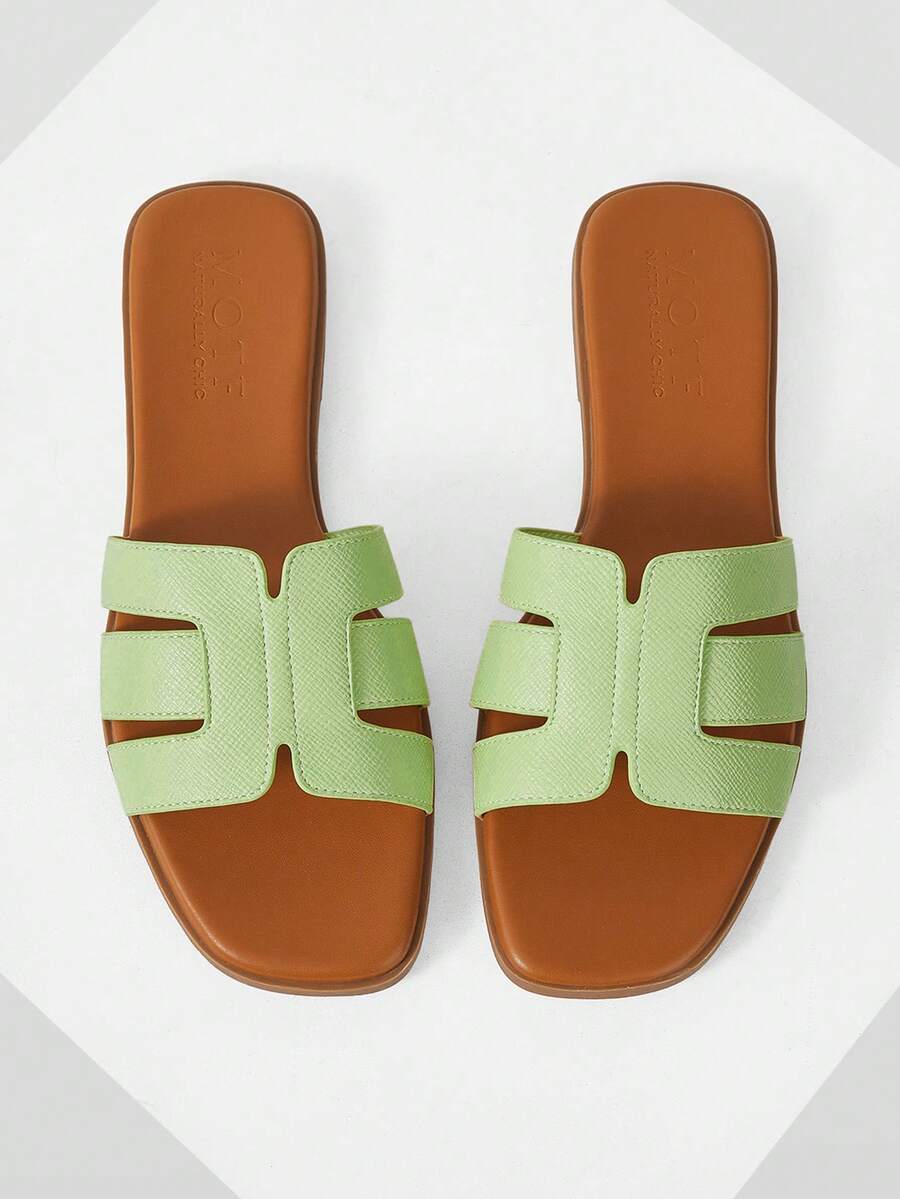 MOTF PREMIUM WOMEN'S COMFORTABLE SIMPLE VERSATILE FLAT SANDALS - Olive Green - View 1