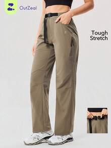 OutZeal Quần leo núi nữ cắm trại dáng ôm, có thắt lưng điều chỉnh và nhiều túi - Màu Khaki - Xem 1