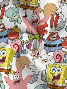 SpongeBob SquarePants | SHEIN 女款卡通印花滿版細肩帶背心 - 白色 - 查看 3