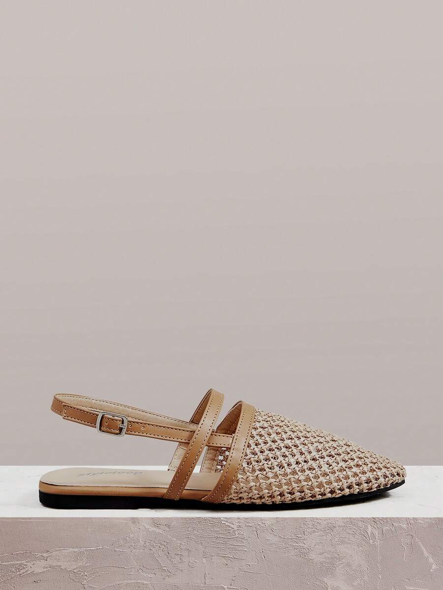 Styleloop Señoras, Uñas de Sauce, Hebillas, Zapatos Planos. - Marrón claro - Ver 1