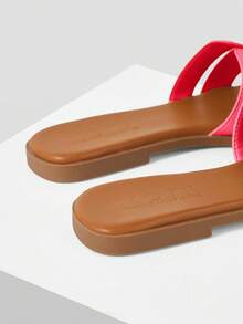 MOTF PREMIUM WOMEN'S COMFORTABLE SIMPLE VERSATILE FLAT SANDALS - Baby Pink - View 7