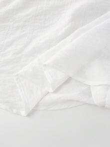 SHEIN Franclia 新款優雅蕾絲拼接二合一女款襯衫 - 白色 - 查看 5