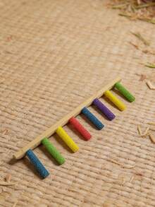1PC Accessories Color Random Shipping Bird Scrub Station Rod Parrot Claw Grinding Station Bar Station Stand Tiger Skin Xuanfeng Wooden Stick Toy Bird Cage Station Stick Accessories - Style A - View 2