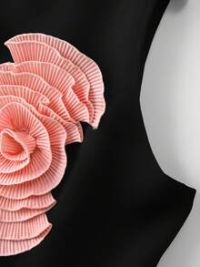GlowEve CURVE 大尺碼女款 3D 花卉浪漫約會通勤時尚百搭春夏度假休閒兩件套 - 彩色 - 查看 4