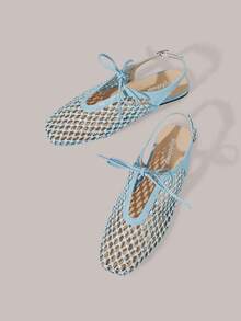 Styleloop Señoras, Uñas de Sauce, Hebillas, Zapatos Planos. - Azul claro - Ver 2