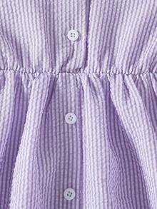 SHEIN Elladie kids 女童夏季新款時尚 Polo 領掛脖露背收腰甜美百搭度假風洋裝，小女孩正式禮服 - 紫色 - 查看 8