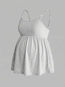 Modmama Top de lactancia informal de unicolor para maternidad, verano - Rosa - Ver 6