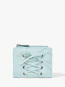 Viva Strut 1 Billetera pequeña azul claro, billetera de mano, con cremallera, bolsa de cambio de viaje diaria nueva, elegante y versátil. - Celeste - Ver 4