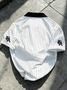 Manfinity EMRG 男士大尺碼夏季休閒拼色條紋 Polo 衫 - 彩色 - 查看 2