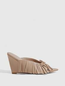 CUCCOO SZL Sandal Hak Tinggi Wedges Elegan dan Modis untuk Wanita, Cocok untuk Perjalanan Musim Semi dan Musim Panas - Aprikot - View 2