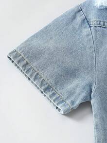 Teen Boys Casual Streetwear Fashion Simple Versatile Distressed Denim Jacket, Loose Fit Comfortable, Suitable For Autumn, Spring, Summer, Daily Wear - Multicolor - View 4