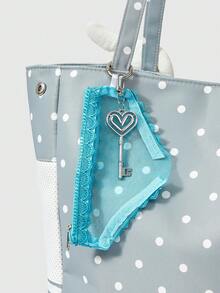 ROMWE Kawaii Blue Triangular Lace Bag Key Pendant - Blue - View 1
