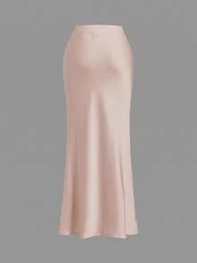 Opulessa 女款純色休閒百搭日常裙 - 淺粉色 - 查看 2